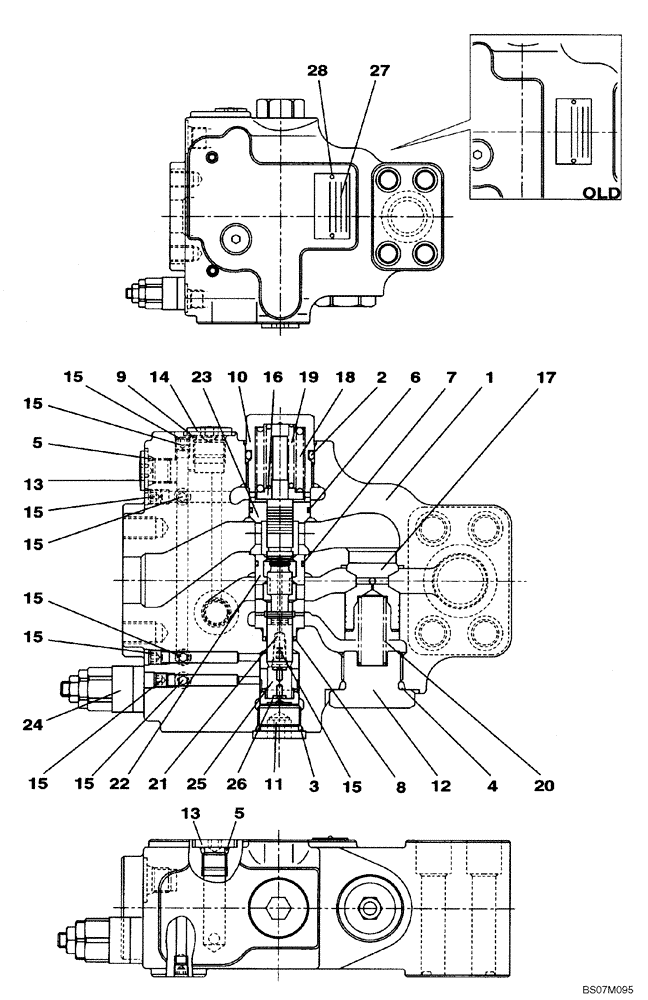 Схема запчастей Case CX135SR - (08-74) - VALVE ASSY, RELIEF - MODELS WITH LOAD HOLD (08) - HYDRAULICS
