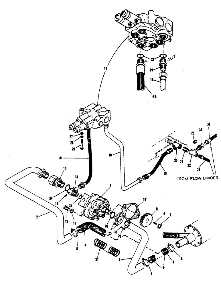 Схема запчастей Case 1000 - (20) - HYDRAULIC LINES - LARGE PUMP CIRCUIT 