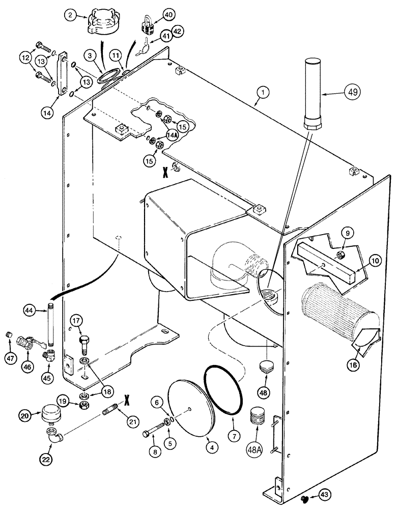Схема запчастей Case 921C - (08-01) - RESERVOIR -JEE0126215 (08) - HYDRAULICS