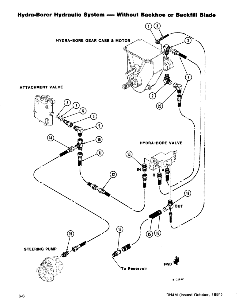 Схема запчастей Case DH4B - (6-06) - HYDRA-BORER HYDRAULIC SYSTEM - WITHOUT BACKHOE OR BACKFILL BLADE (35) - HYDRAULIC SYSTEMS