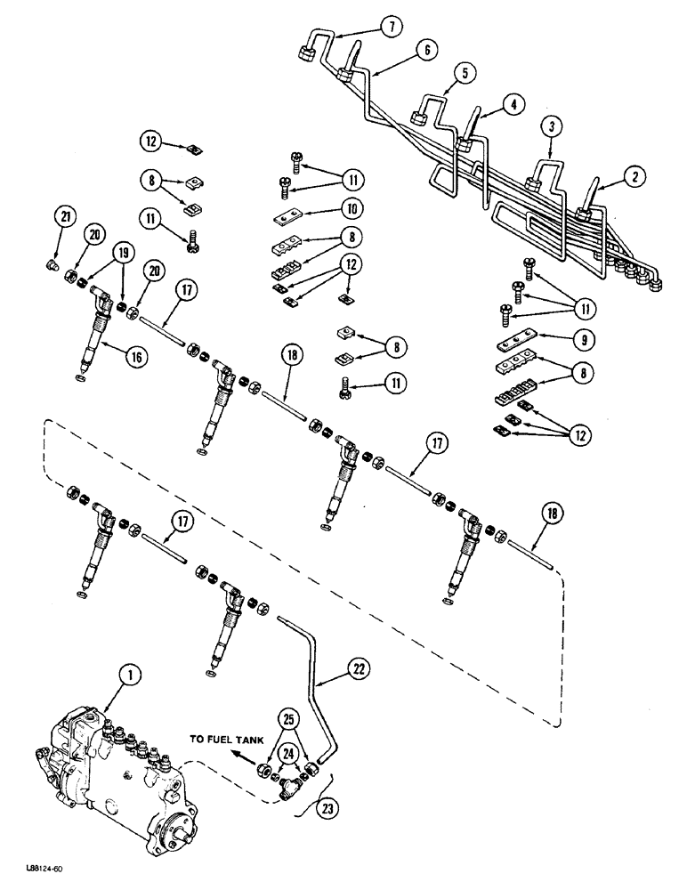 Схема запчастей Case W36 - (3-62) - FUEL INJECTION SYSTEM, 504BDTI ENGINE (03) - FUEL SYSTEM