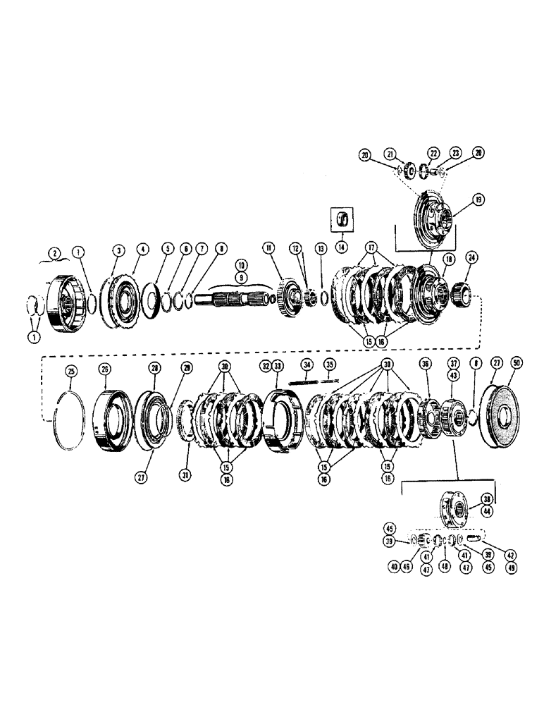 Схема запчастей Case W9A - (094) - INTERMED. - HIGH-LOW RANGE PLANET - CLUTCH (06) - POWER TRAIN