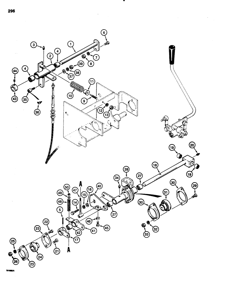 Схема запчастей Case 1150C - (296) - EQUIPMENT CONTROL VALVE AND LEVERS, LOADER HEIGHT CONTROL LINKAGE (08) - HYDRAULICS