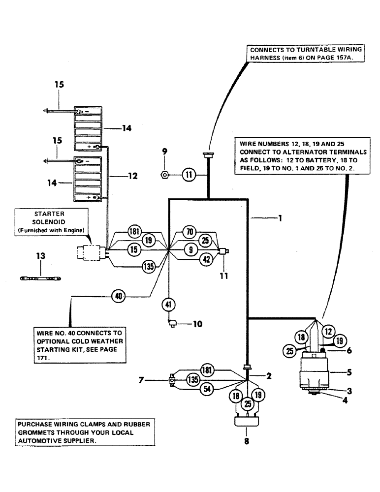 Схема запчастей Case 40YC - (158) - ENGINE WIRING HARNESS FOR: CASE 504BD DIESEL ENGINE (06) - ELECTRICAL SYSTEMS