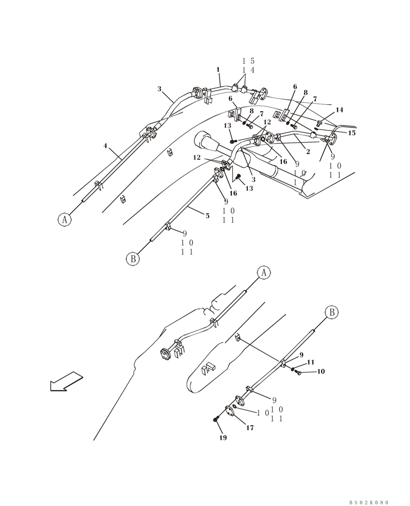 Схема запчастей Case CX330 - (08-59) - HYDRAULICS, AUXILIARY - BOOM LINE (08) - HYDRAULICS