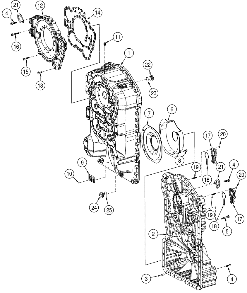 Схема запчастей Case 521D - (06-06) - TRANSMISSION ASSY - HOUSING (06) - POWER TRAIN