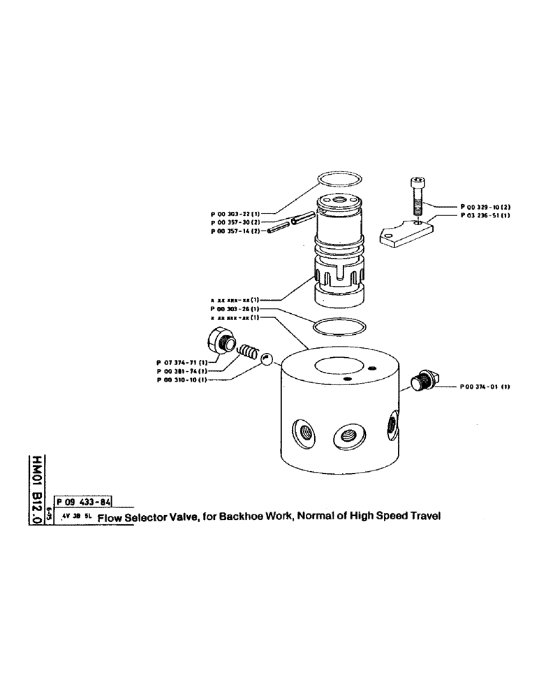 Схема запчастей Case 160CL - (53) - FLOW SELECTOR VALVE, FOR BACKHOE WORK, NORMAL OF HIGH SPEED TRAVEL (07) - HYDRAULIC SYSTEM