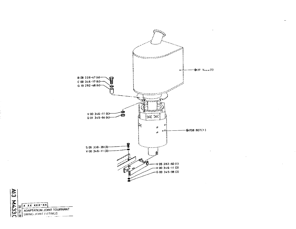 Схема запчастей Case 220B - (A13 M433.0) - SWING JOINT FITTINGS (04) - UNDERCARRIAGE