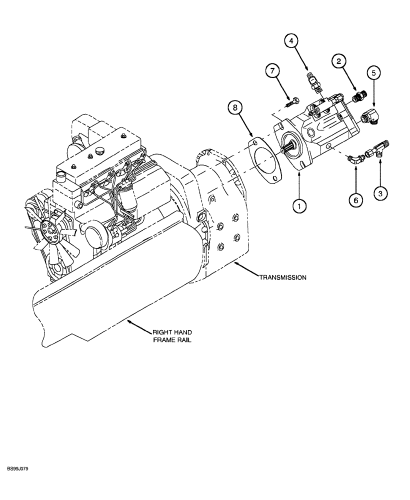 Схема запчастей Case 689G - (08-10) - HYDRAULIC PUMP, MOUNTING AND FITTINGS (08) - HYDRAULICS