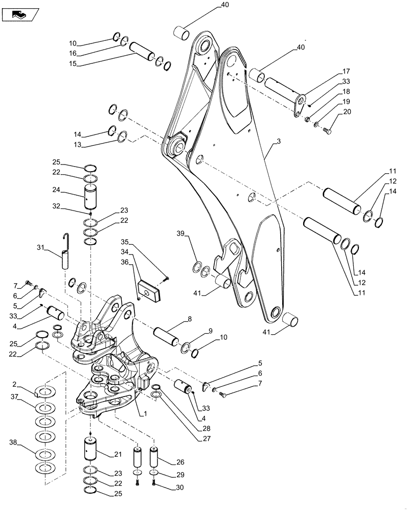 Схема запчастей Case 580SN WT - (39.105.08) - BACKHOE - BOOM AND SWING TOWER (580SN, 580SN WT) (39) - FRAMES AND BALLASTING