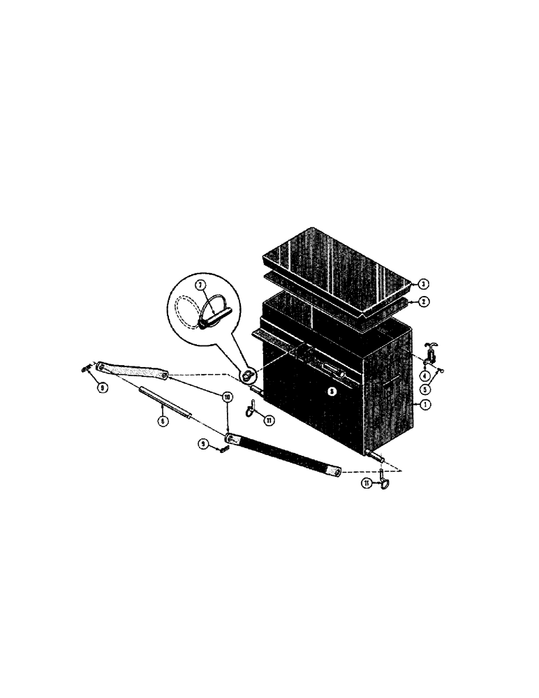 Схема запчастей Case 420B - (23[1]) - 700 POUND REAR WEIGHT BOX, WITH EAGLE HITCH 