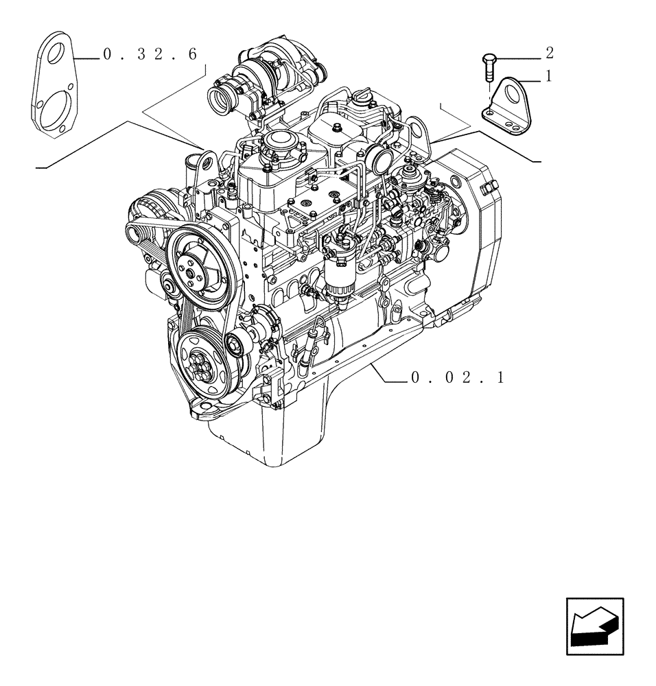 Схема запчастей Case TX742 - (0.45.0[01]) - HOOKS - ENGINE (10) - ENGINE