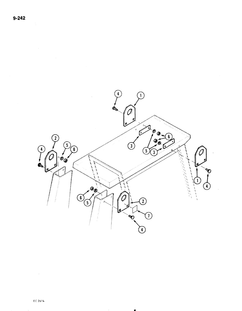 Схема запчастей Case 1818 - (9-242) - LIFTING EYES (09) - CHASSIS/ATTACHMENTS