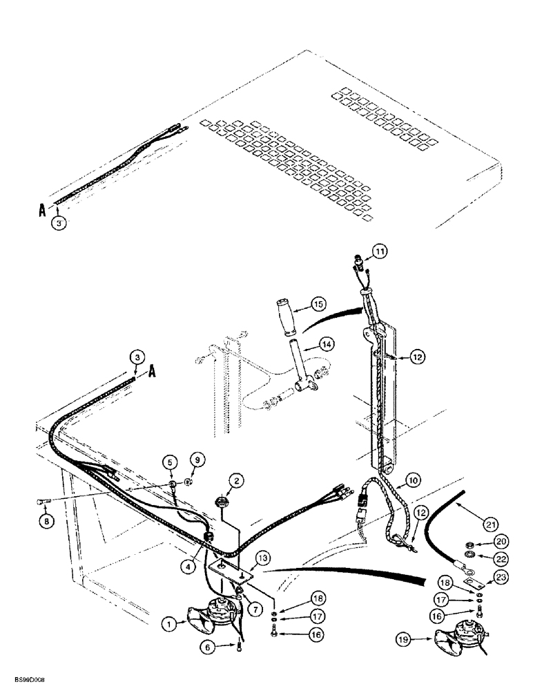 Схема запчастей Case 1838 - (4-14) - HORN (04) - ELECTRICAL SYSTEMS