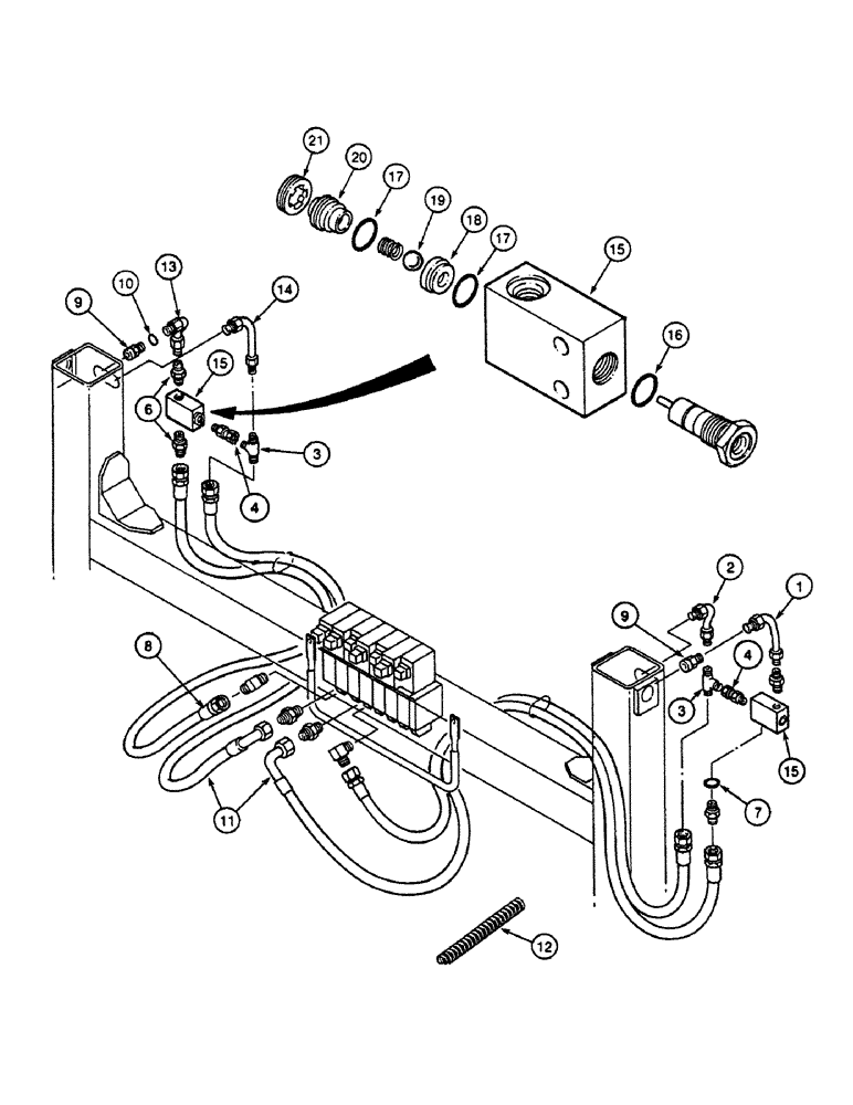 Схема запчастей Case 580SK - (8-152) - SIDESHIFT BACKHOE STABILIZER CYLINDER, S/N JJH0049648 AND UP, VERSION W/ LOAD HOLDING VALVE (08) - HYDRAULICS