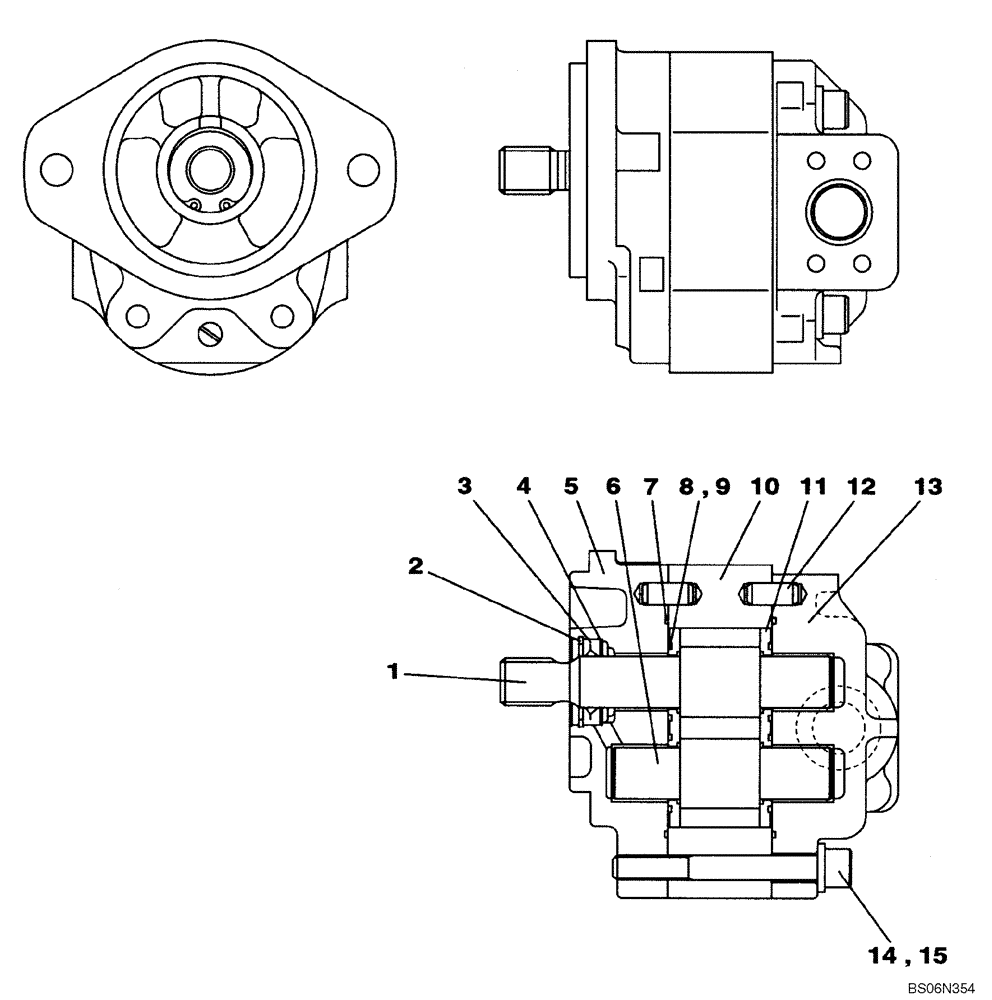 Схема запчастей Case CX470B - (02-07) - HYDRAULIC PUMP - COOLER (02) - ENGINE