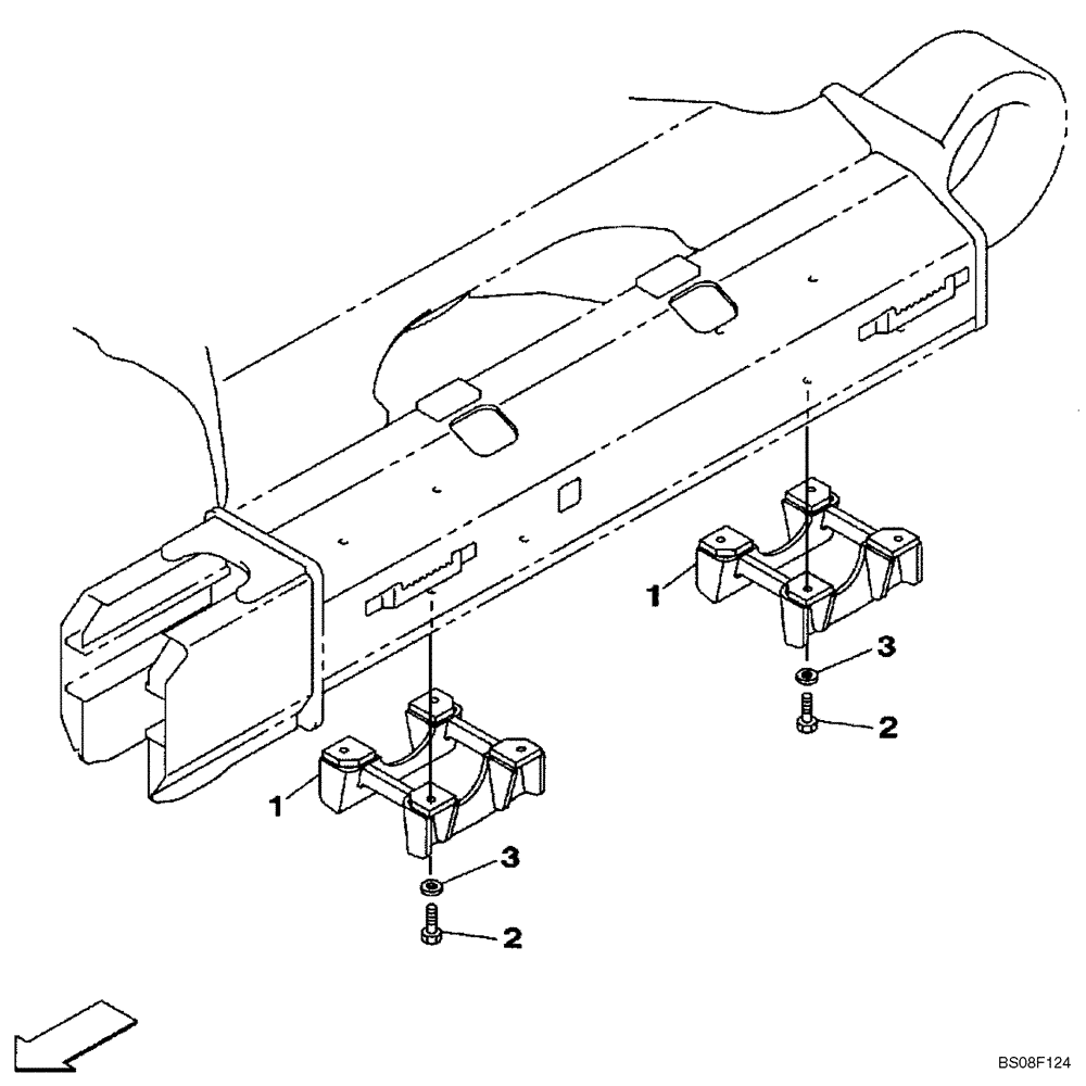 Схема запчастей Case CX470B - (05-03) - GUARD, TRANSMISSION (11) - TRACKS/STEERING