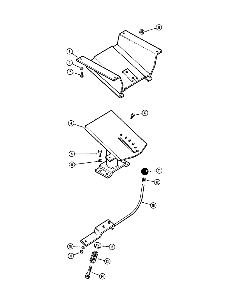 Схема запчастей Case 580 - (169A) - SEAT SUSPENSION, USED WITHOUT BACKHOE (90) - PLATFORM, CAB, BODYWORK AND DECALS