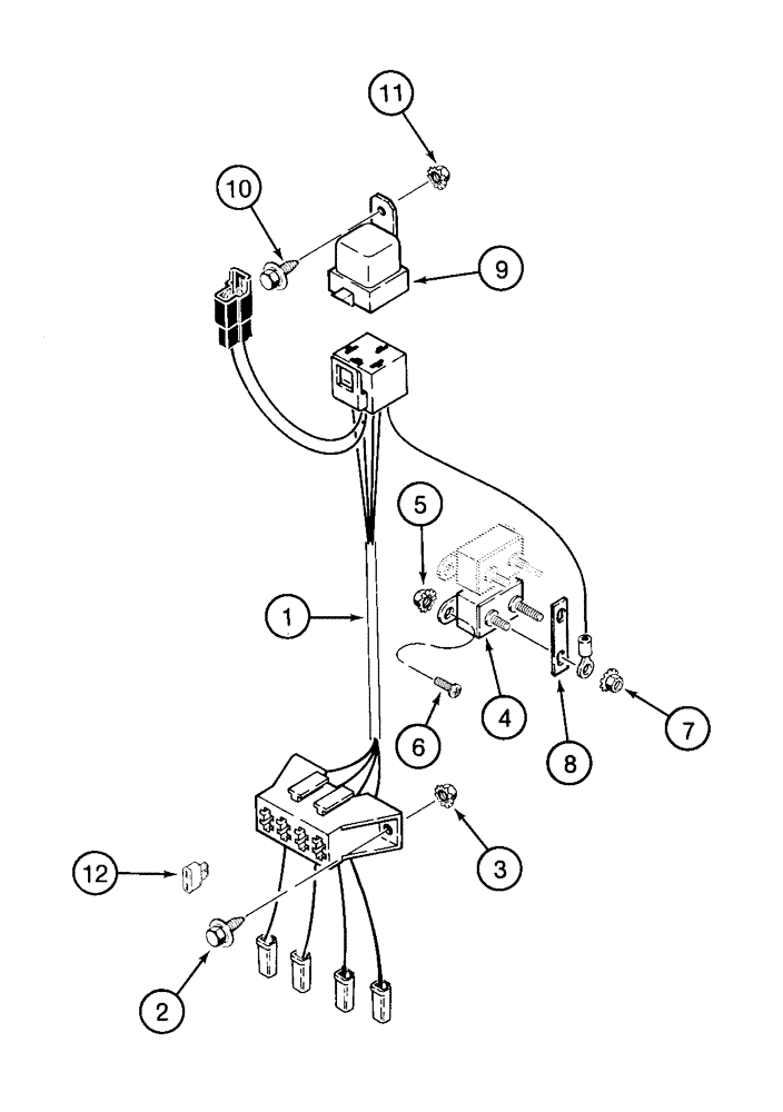 Схема запчастей Case 960 - (04-12) - HARNESS, ACCESSORY POWER (04) - ELECTRICAL SYSTEMS