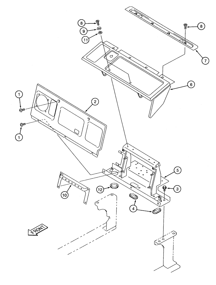Схема запчастей Case 9050B - (9-064) - CAB REAR CONSOLE AND PANELS, MACHINES WITHOUT AIR CONDITIONING (09) - CHASSIS