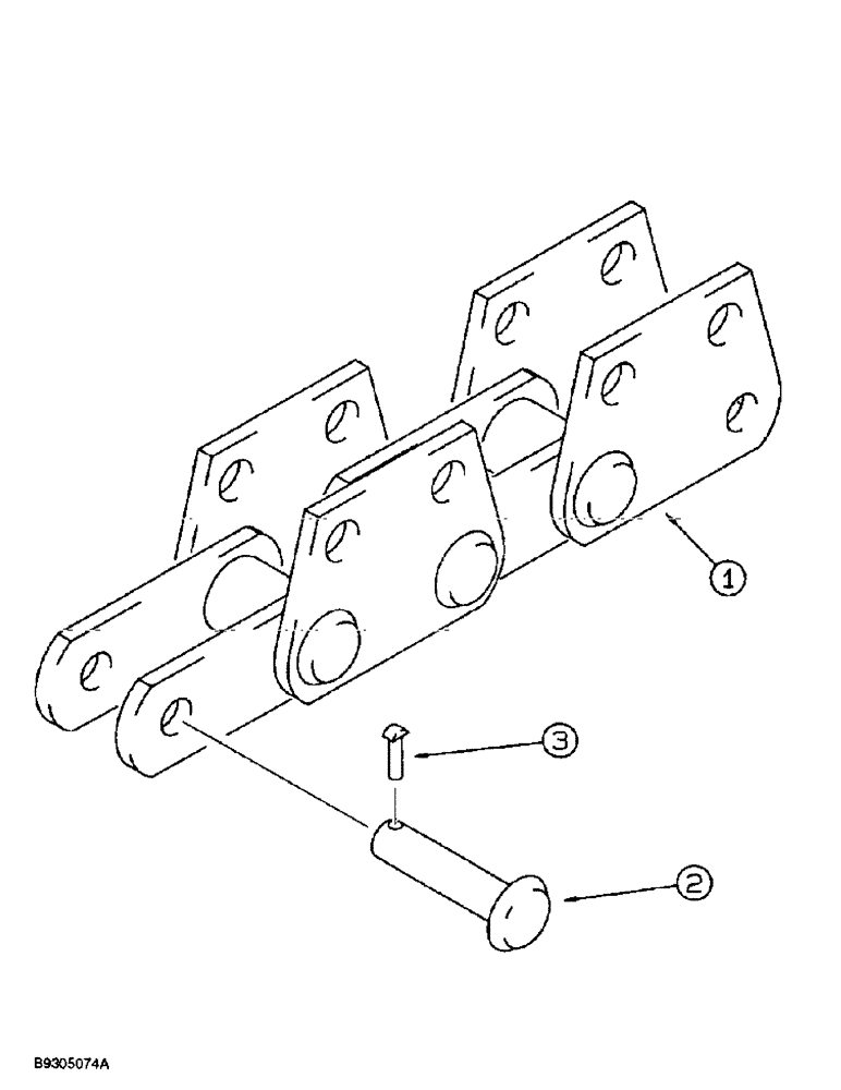 Схема запчастей Case 560 - (9-080) - STANDARD DIGGING CHAINS, 50,000 POUND CHAINLINE, FOR 4 FOOT DIGGING DEPTH BOOM (09) - CHASSIS/ATTACHMENTS
