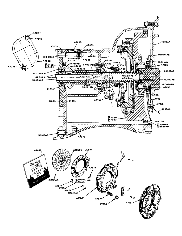 Схема запчастей Case 420 - (078B) - CLUTCH ASSEMBLY (18) - CLUTCH