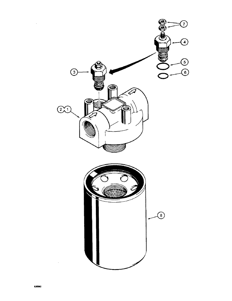 Схема запчастей Case W4 - (154) - H649277 HYDRAULIC OIL FILTER (08) - HYDRAULICS