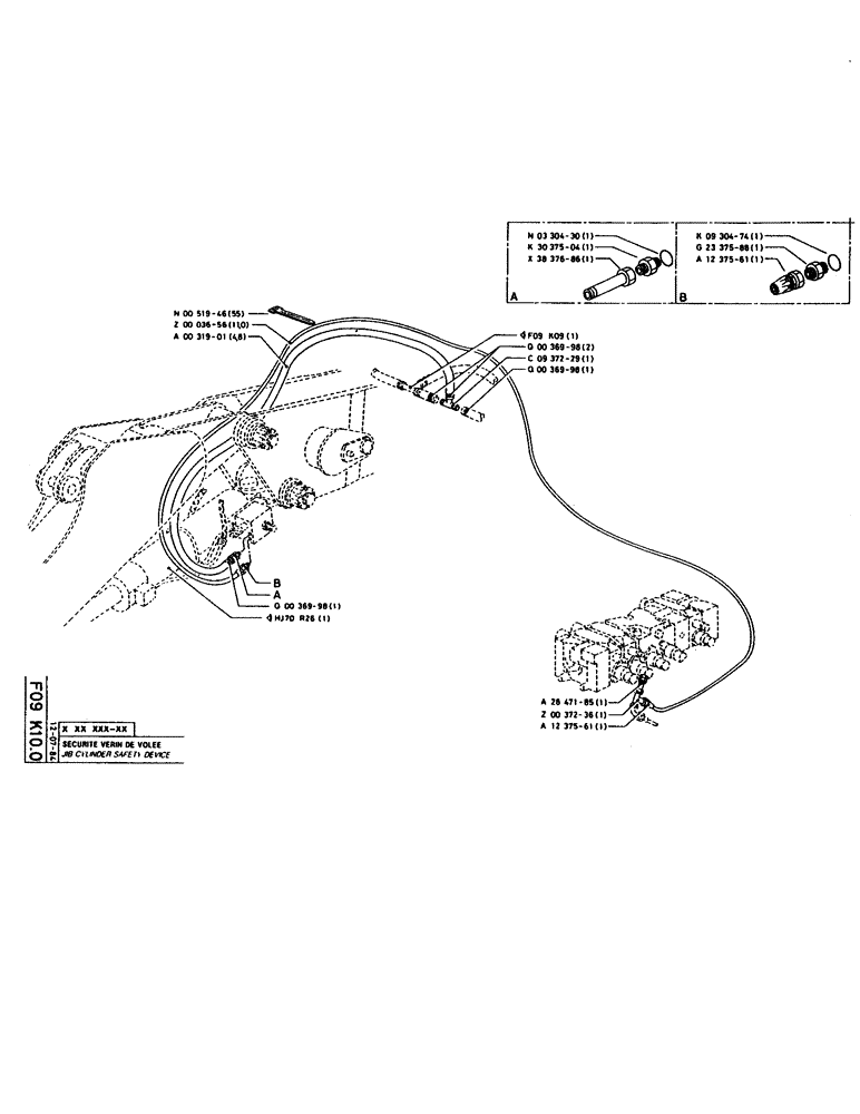 Схема запчастей Case 160CK - (133) - JIB CYLINDER SAFETY DEVICE (07) - HYDRAULIC SYSTEM