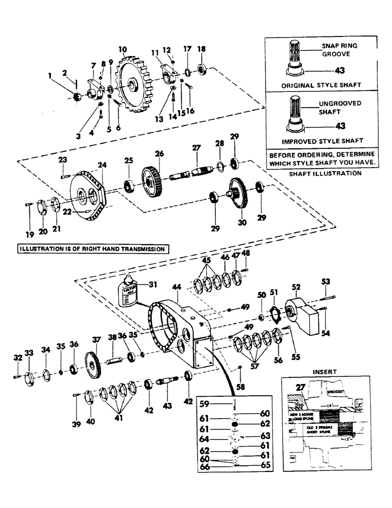 Схема запчастей Case 40BLC - (034) - FINAL DRIVE TRANSMISSION, (USED ON UNITS WITH SERIAL NUMBER 450 THRU 882) (04) - UNDERCARRIAGE
