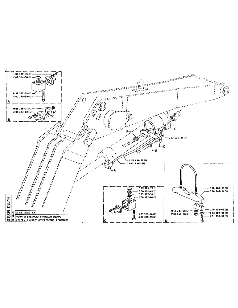 Схема запчастей Case 160CK - (182) - FITTED LOADER DIPPERSTICK CYLINDER (07) - HYDRAULIC SYSTEM