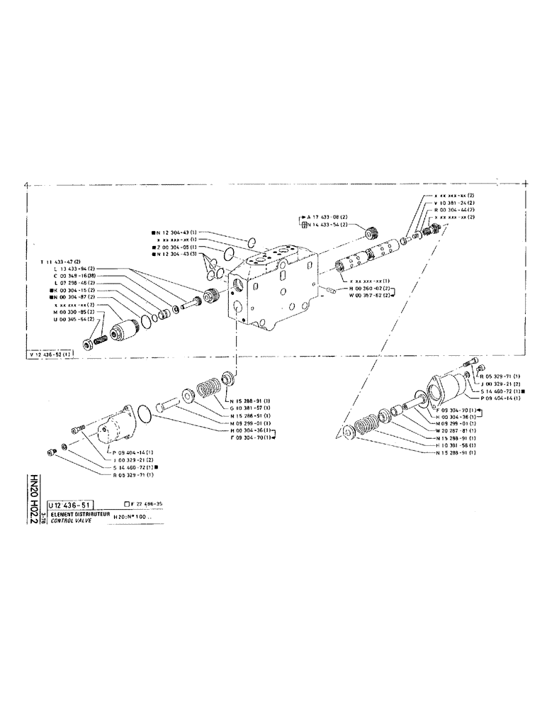 Схема запчастей Case 220 - (B-073) - CONTROL VALVE (07) - HYDRAULIC SYSTEM