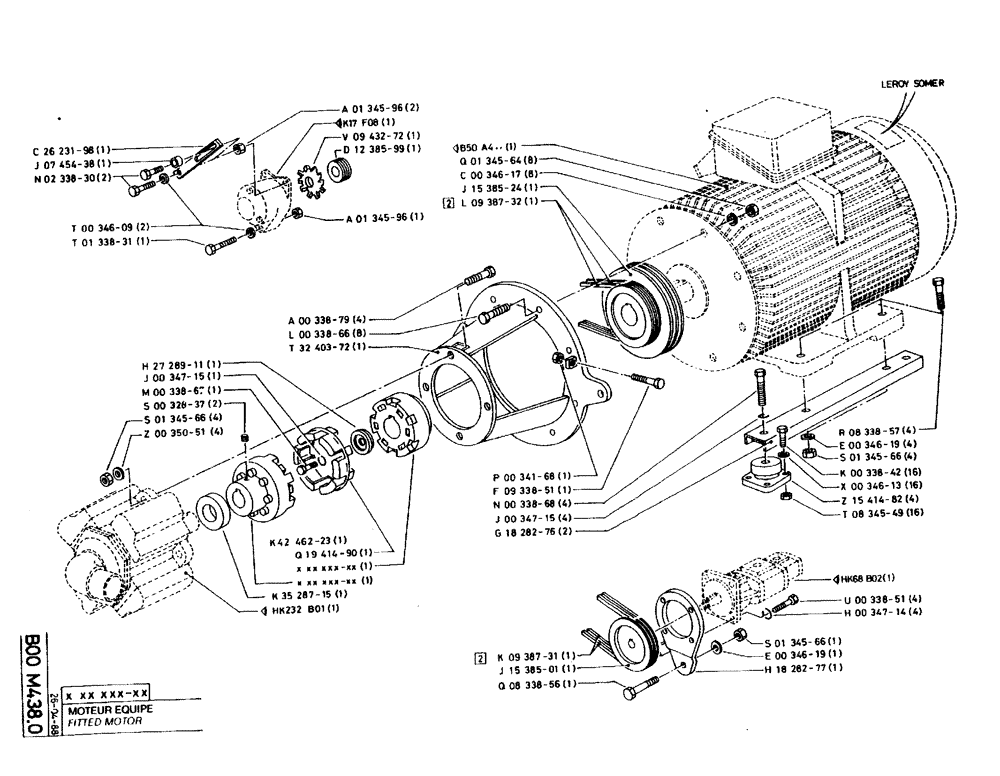 Схема запчастей Case 220B - (B00 M438.0) - FITTED MOTOR (04) - UNDERCARRIAGE