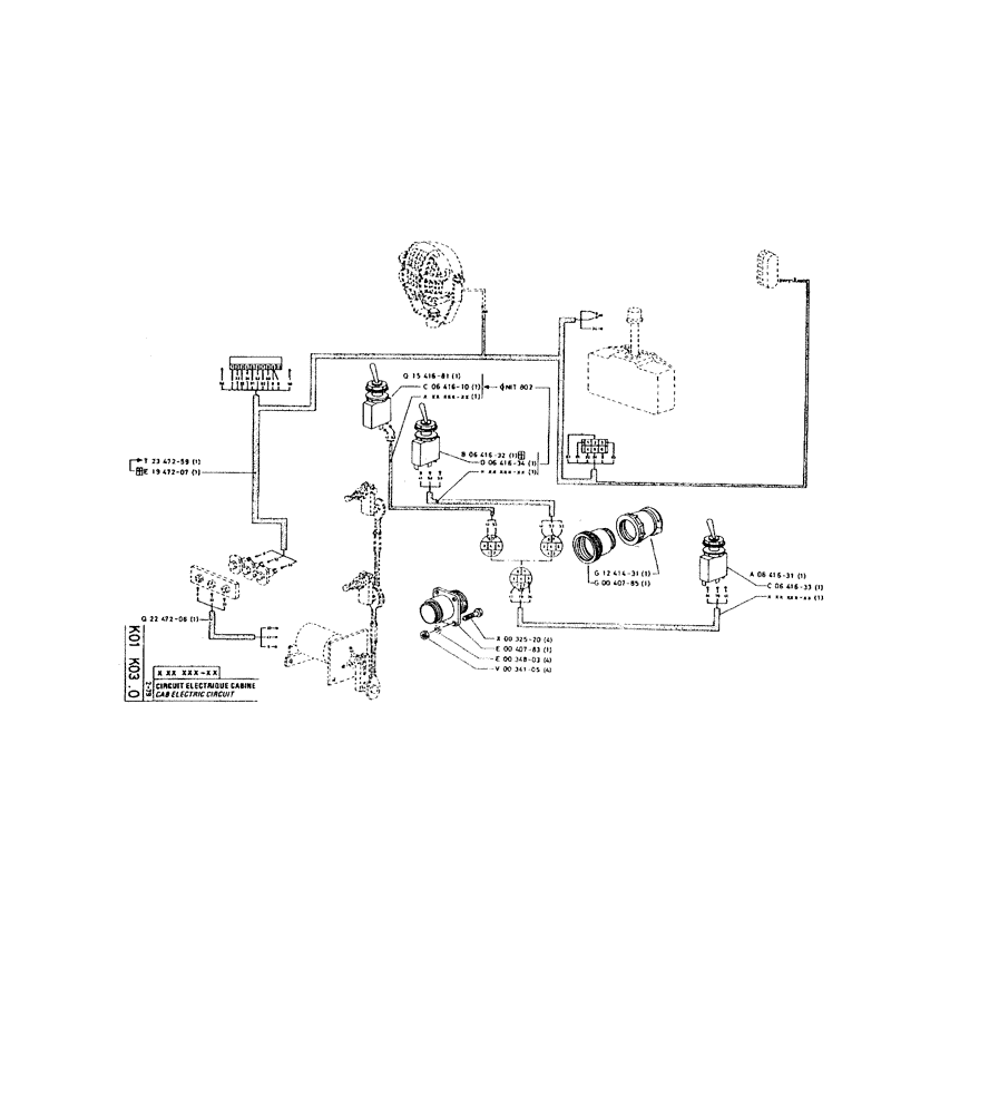 Схема запчастей Case 220 - (235) - CAB ELECTRIC CIRCUIT (06) - ELECTRICAL SYSTEMS