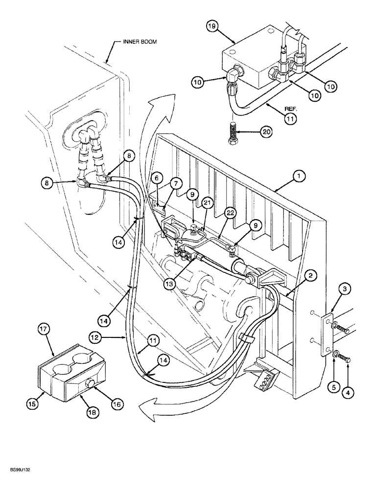 Схема запчастей Case 689G - (08-42) - CARRIAGE ROTATION HYDRAULICS (08) - HYDRAULICS