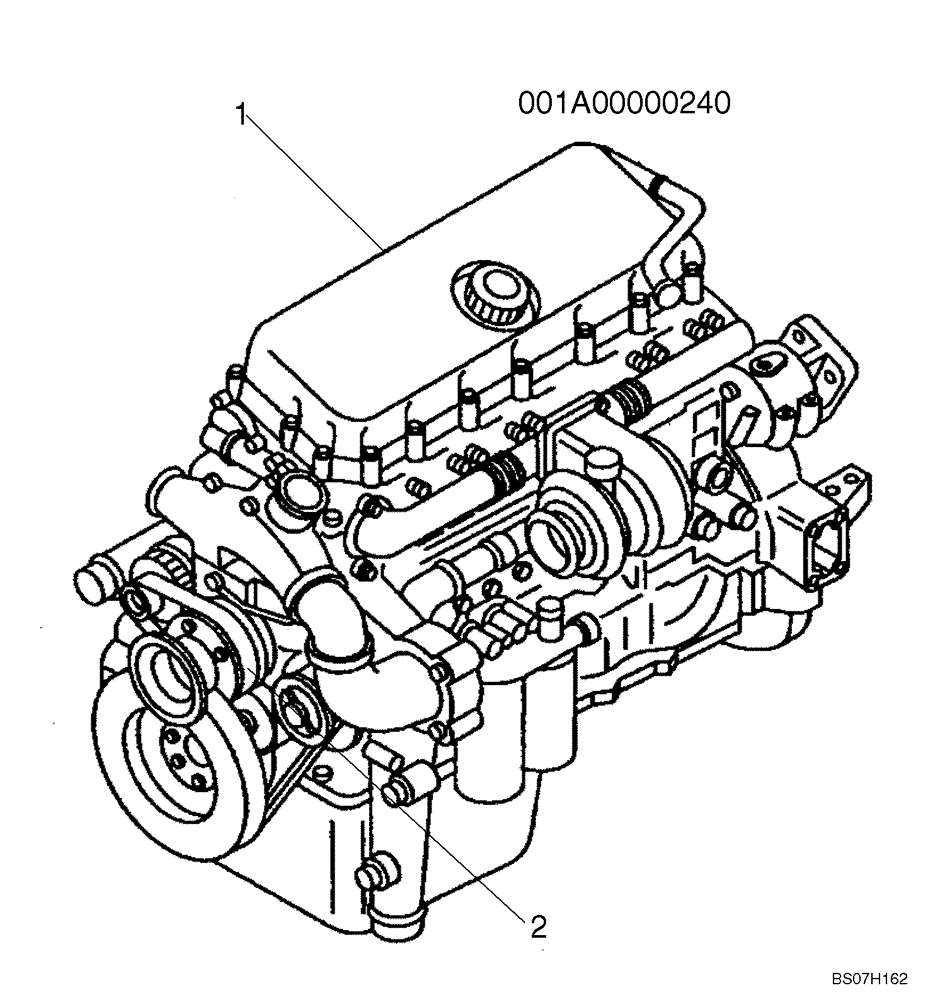 Схема запчастей Case 340 - (01A00000082[001]) - ENGINE - BELT - ALTERNATOR (10) - ENGINE