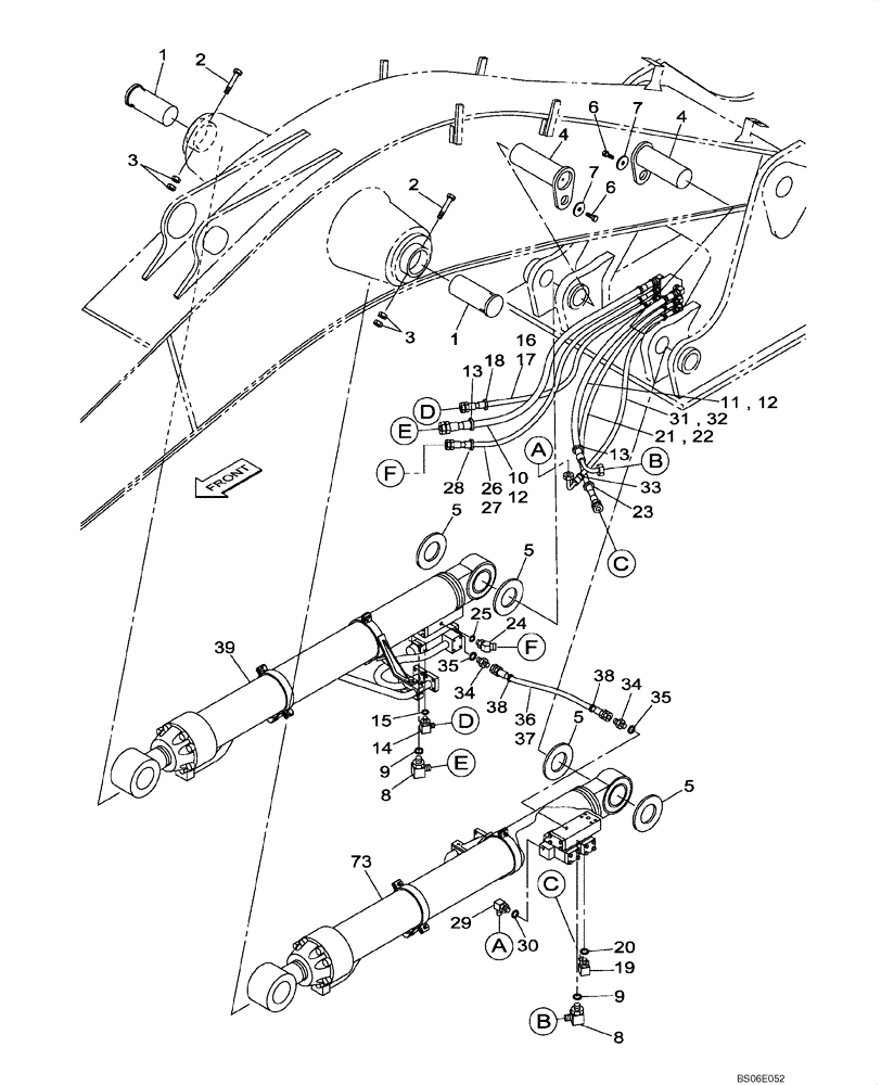 Схема запчастей Case CX800 - (08-013-00[01]) - HYDRAULIC CIRCUIT - BOOM CYLINDER (WITH VALVE, PRESSURE RELIEF) (08) - HYDRAULICS