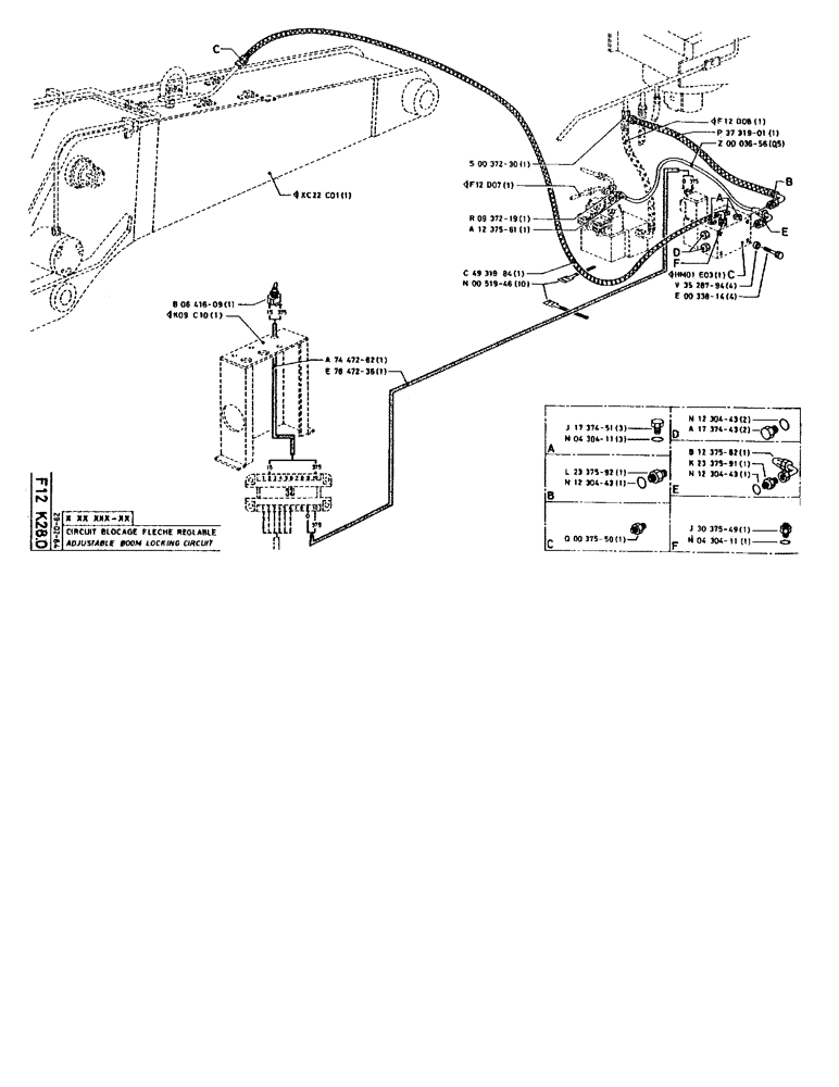 Схема запчастей Case 90BCL - (216) - ADJUSTABLE BOOM LOCKING CIRCUIT (07) - HYDRAULIC SYSTEM