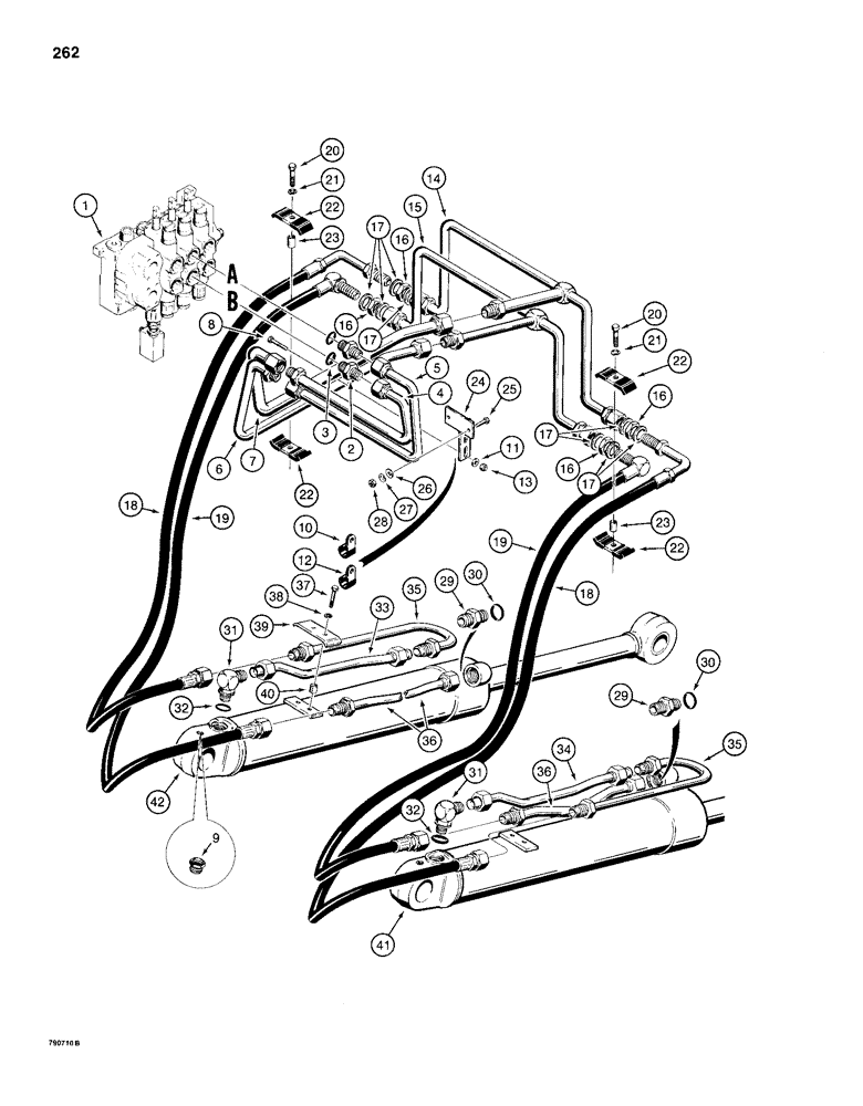 Схема запчастей Case 1155D - (262) - LOADER LIFT HYDRAULIC CIRCUIT (08) - HYDRAULICS