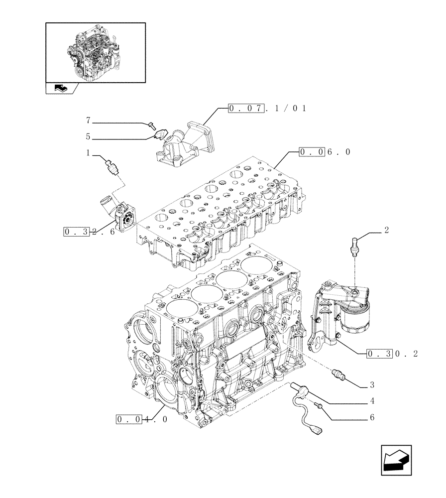 Схема запчастей Case 321E - (0.70.0/01) - DIAGNOSTIC SENSOR (01) - ENGINE