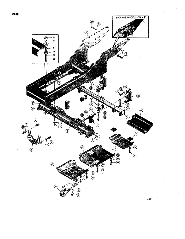 Схема запчастей Case 450 - (058) - ENGINE FRAME AND RELATED PARTS (01) - ENGINE