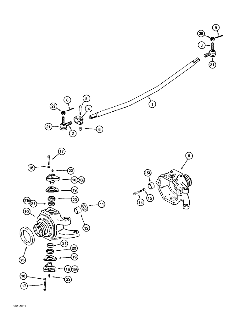 Схема запчастей Case 584E - (6-48) - REAR DRIVE AXLE, TIE ROD AND SWIVEL HOUSING (06) - POWER TRAIN