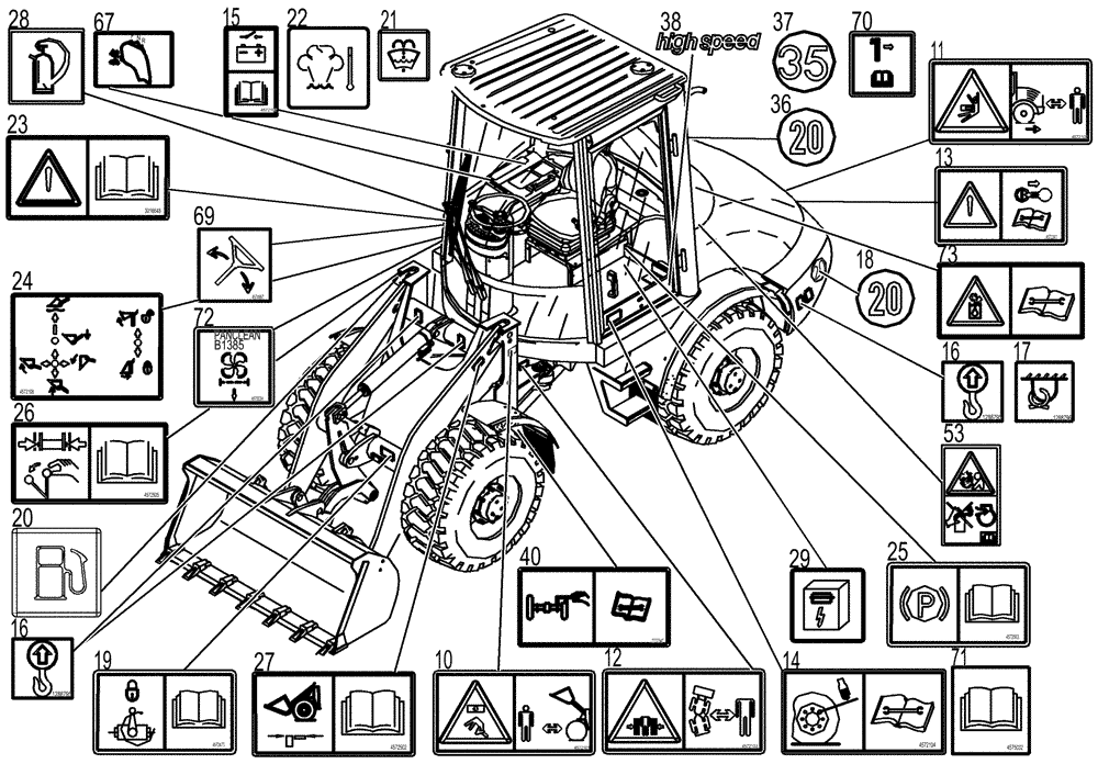 Схема запчастей Case 321D - (91.020[001]) - DECALS CHARACTER EUROPE (S/N 591052-UP) No Description