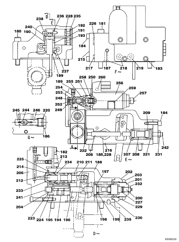 Схема запчастей Case CX470B - (08-94) - HIGH PRESSURE PUMP - REGULATOR (STANDARD) (08) - HYDRAULICS