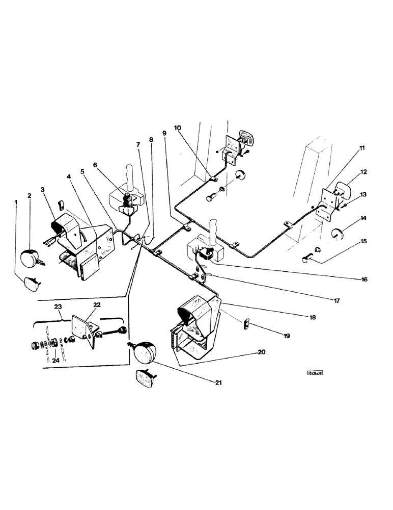 Схема запчастей Case 1529 - (116) - AUXILIARY LIGHTING EQUIPMENT 