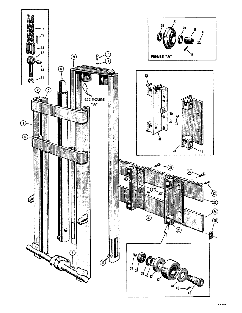 Схема запчастей Case 530 - (08) - MAST AND RELATED PARTS, STANDARD 10 FOOT 6 INCH MAST (83) - TELESCOPIC SINGLE ARM