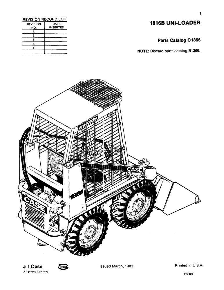 Схема запчастей Case 1816B - (01) - 1816B UNI-LOADER (05) - SERVICE & MAINTENANCE
