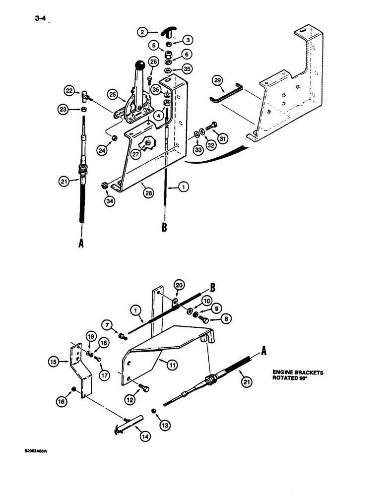 Схема запчастей Case 1187C - (3-04) - THROTTLE AND FUEL SHUTOFF CONTROLS (03) - FUEL SYSTEM