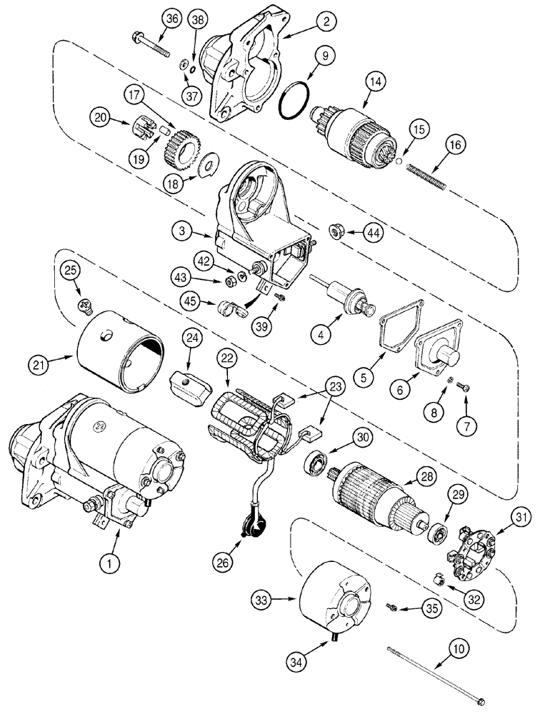Схема запчастей Case 960 - (04-01) - STARTER (04) - ELECTRICAL SYSTEMS