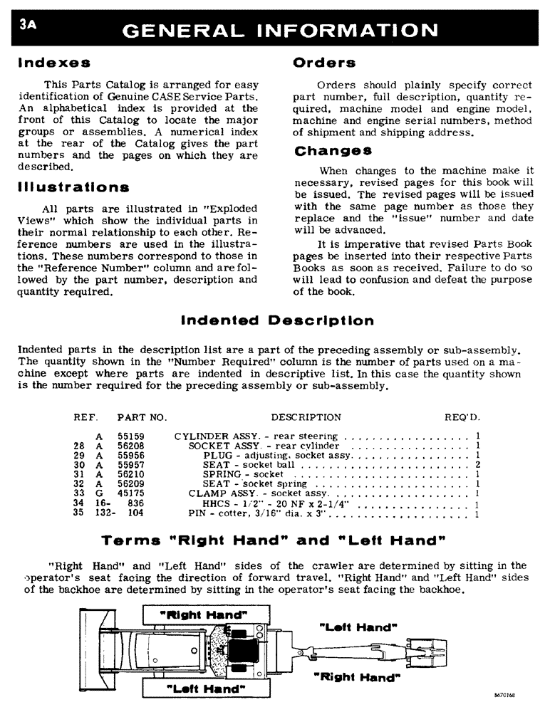 Схема запчастей Case 1150 - (003A) - GENERAL INFORMATION (00) - GENERAL