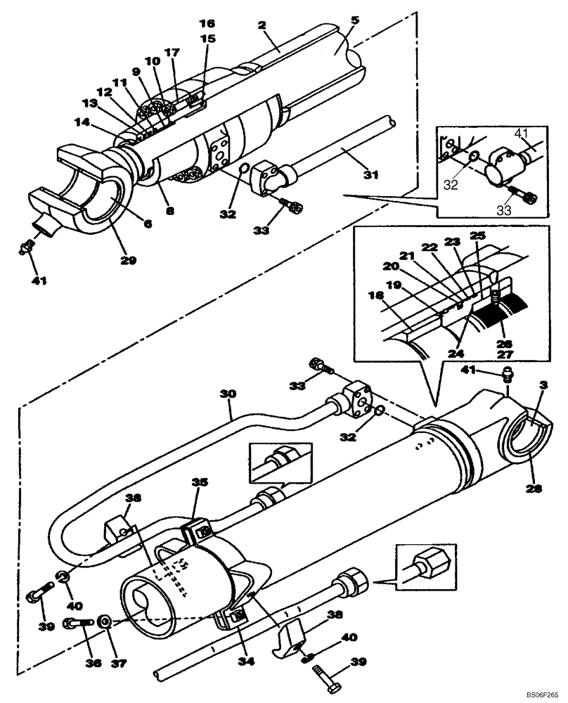 Схема запчастей Case CX135SR - (08-109A) - BUCKET CYLINDER - OFFSET BACKHOE BOOM (08) - HYDRAULICS
